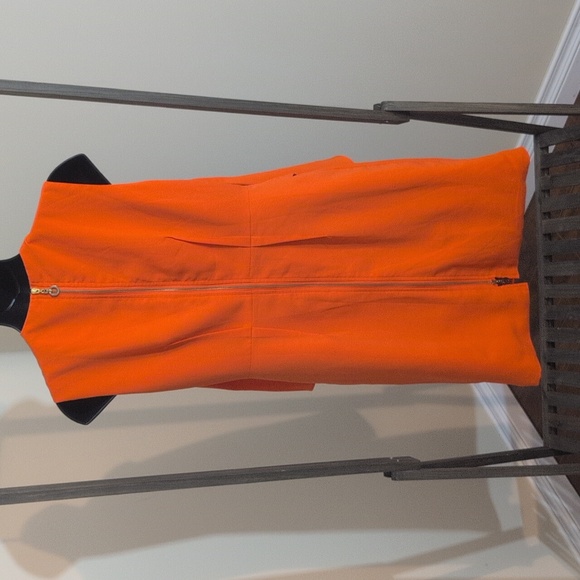 Lanvin | Vibrant Orange Sleeveless Silk Dress - Picture 5 of 14